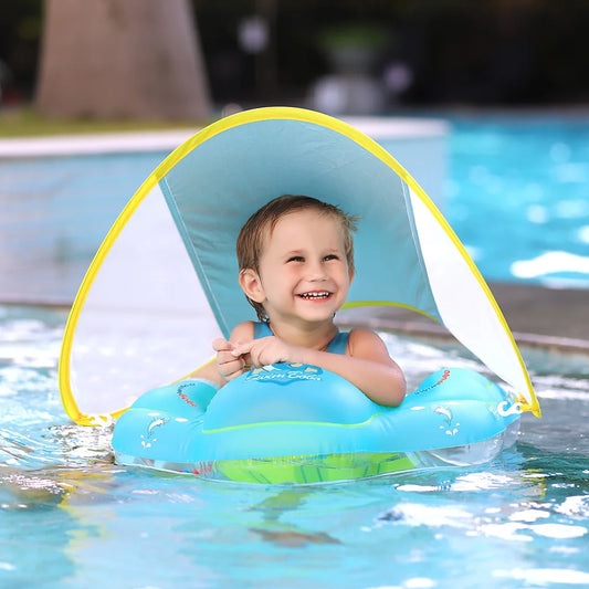 Baby & Kids Swimming Float With Canopy Inflatable Infant Floating